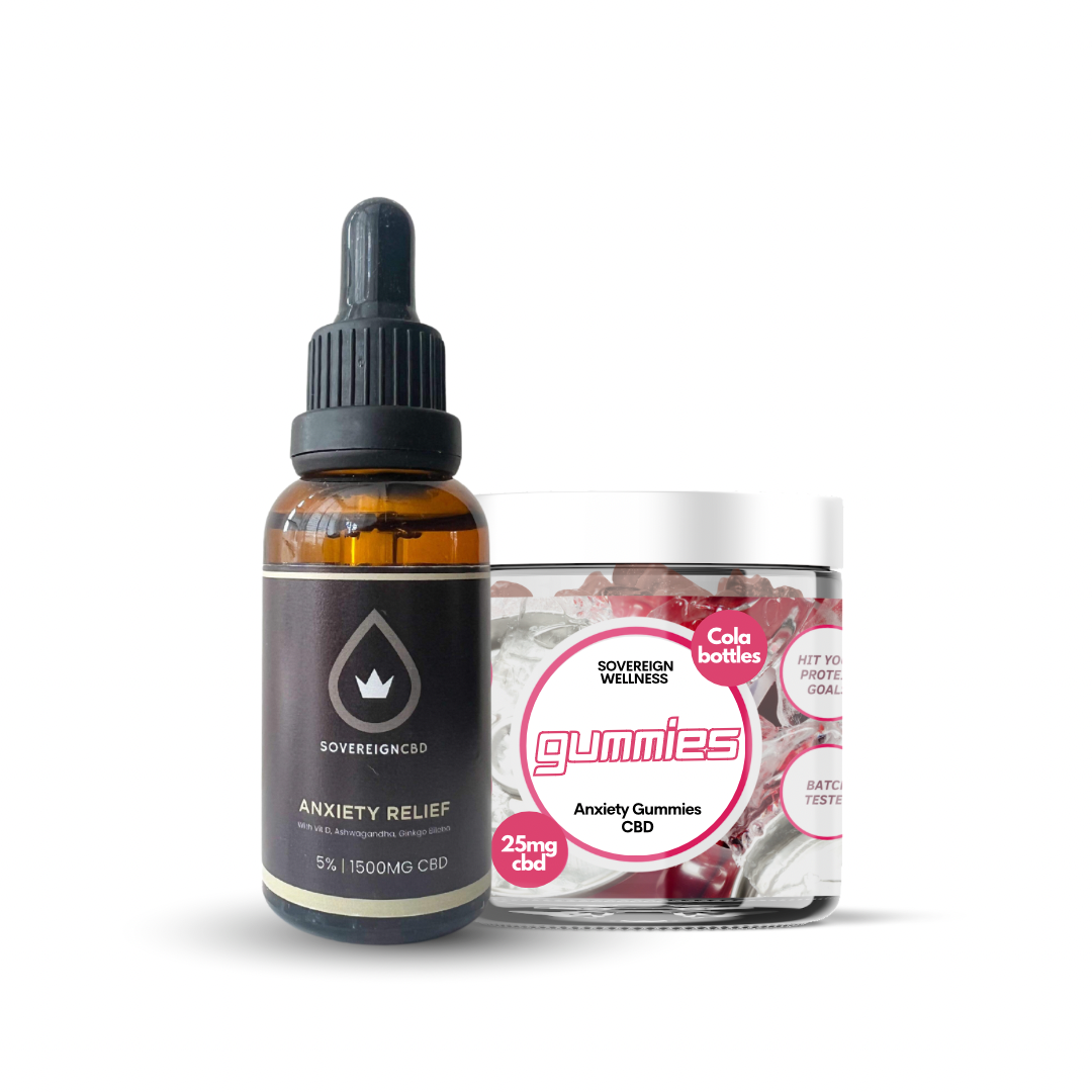 Ultimate CBD Anxiety Relief Bundle - Premium Anxiety Oil and Gummies by [Your Brand Name]. Experience natural calm and tranquility for a balanced lifestyle